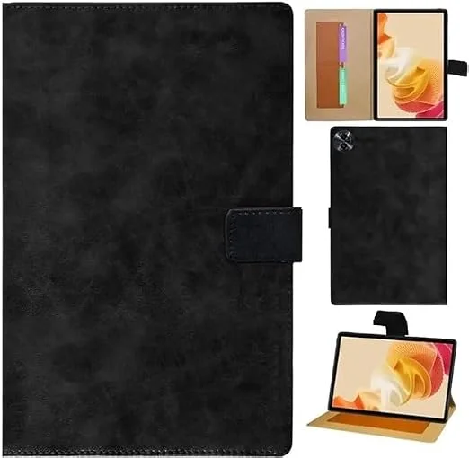 Smart Flip Slim Stand Tri-Fold with S Pen Holder Protective Tablet Case Cover for Oppo Pad 4 Pro (PU Leather, Black)
