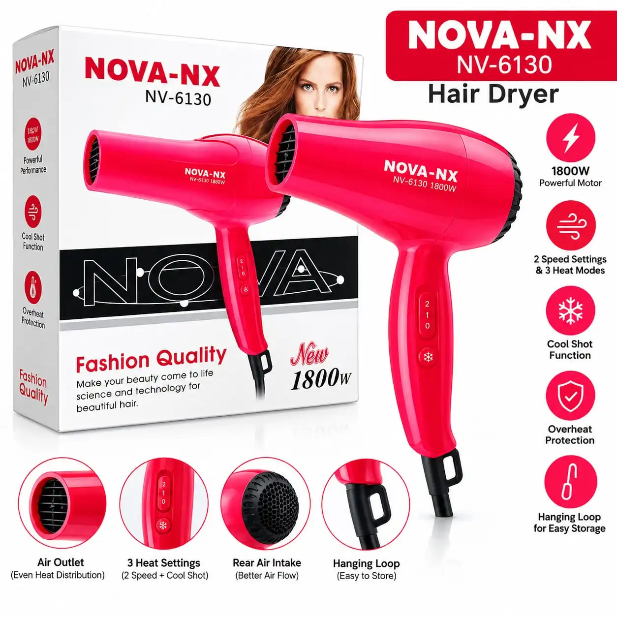 NOVA-NX NV-6130 Hair Dryer.