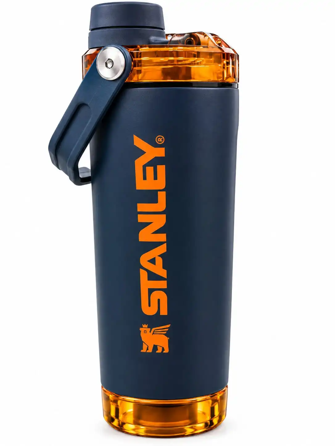 Stylish navy-blue body with attractive orange detailing and branding. Durable Construction.Shaker