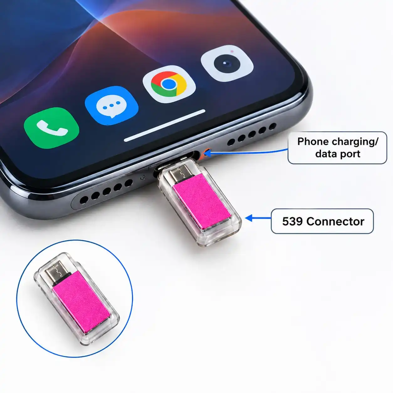 Type C OTG Adopter is a compact and convenient data transfer connector designed for quick and easy connectivity