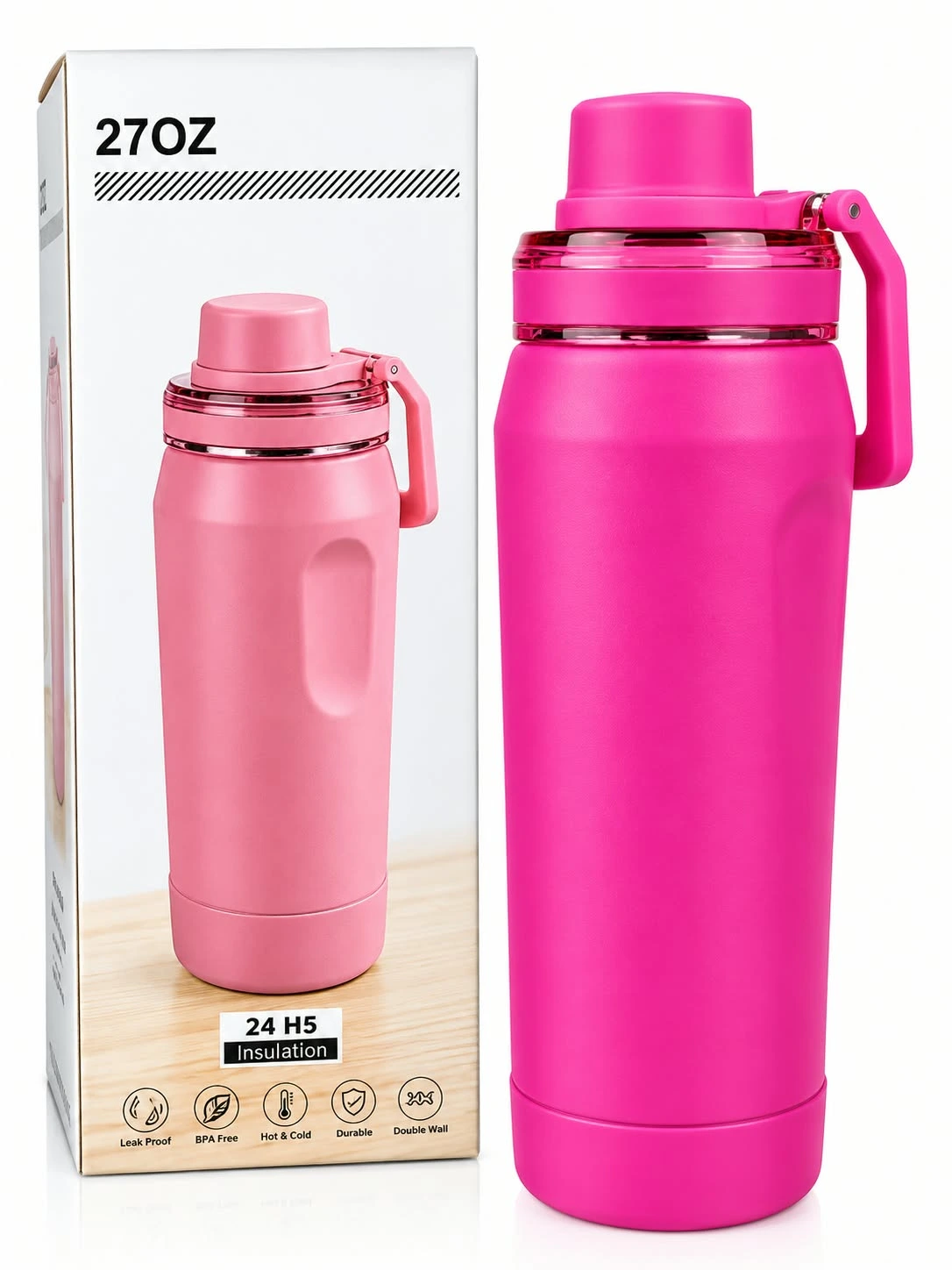 Insulated Water Bottle (MATEL) Premium Insulated Water Bottle with Handle – 270Z