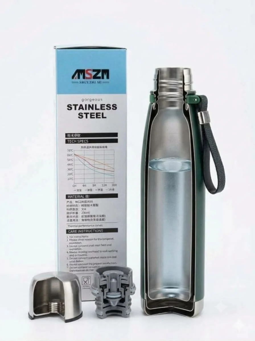 MSZM Premium Double The perfect vacuum bottle to keep your favorite beverages hot or cold for hours! Features a premium metallic finish and a stylish carrying strap. ​Key Features:
