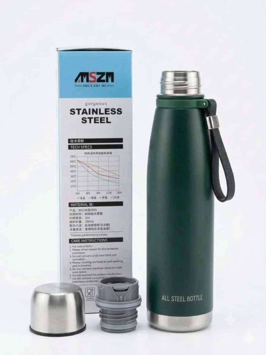 MSZM Premium Double The perfect vacuum bottle to keep your favorite beverages hot or cold for hours! Features a premium metallic finish and a stylish carrying strap. ​Key Features:
