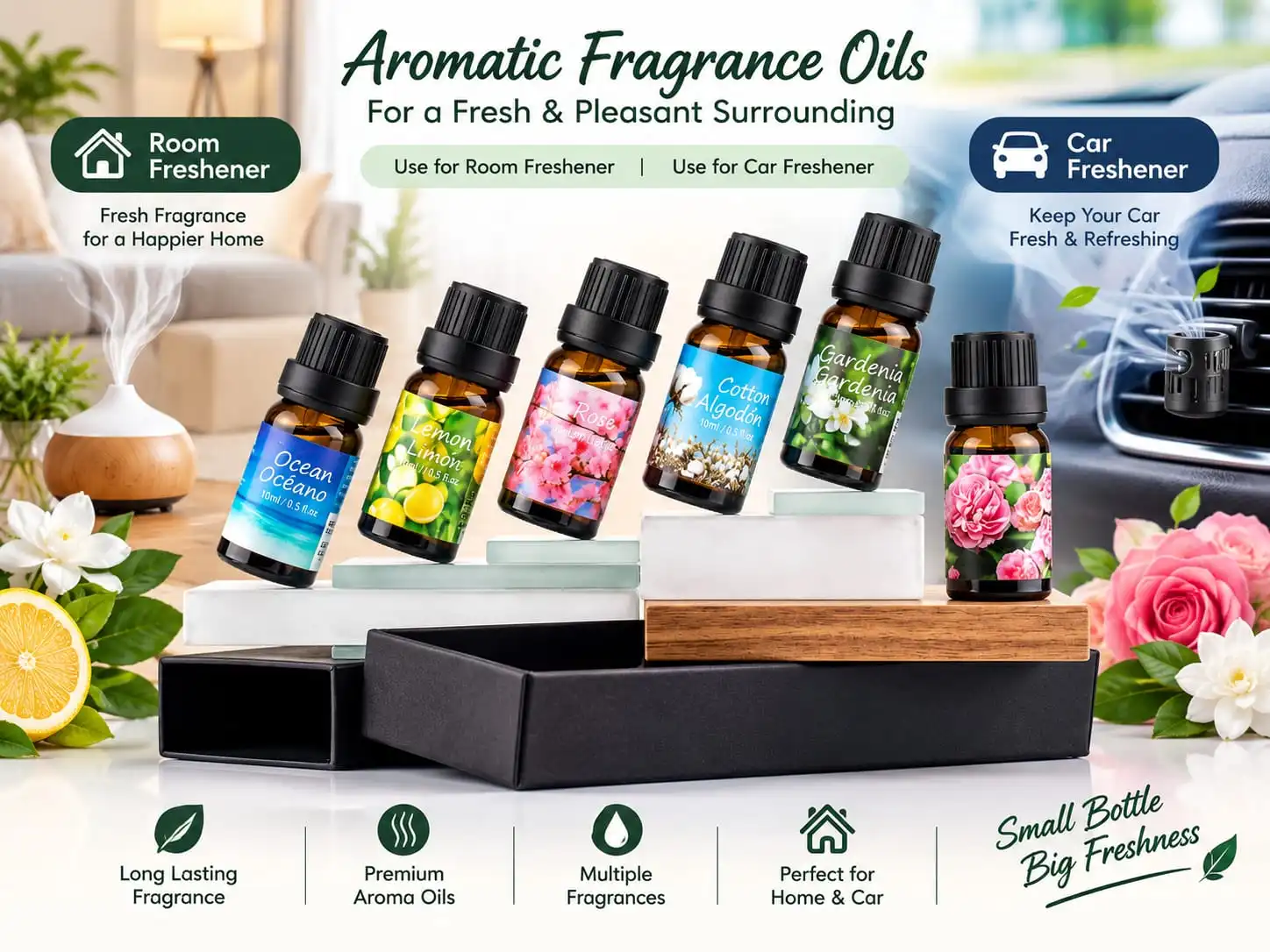 Premium Aroma Fragrance Liquid for Room/Car Freshener/Office.