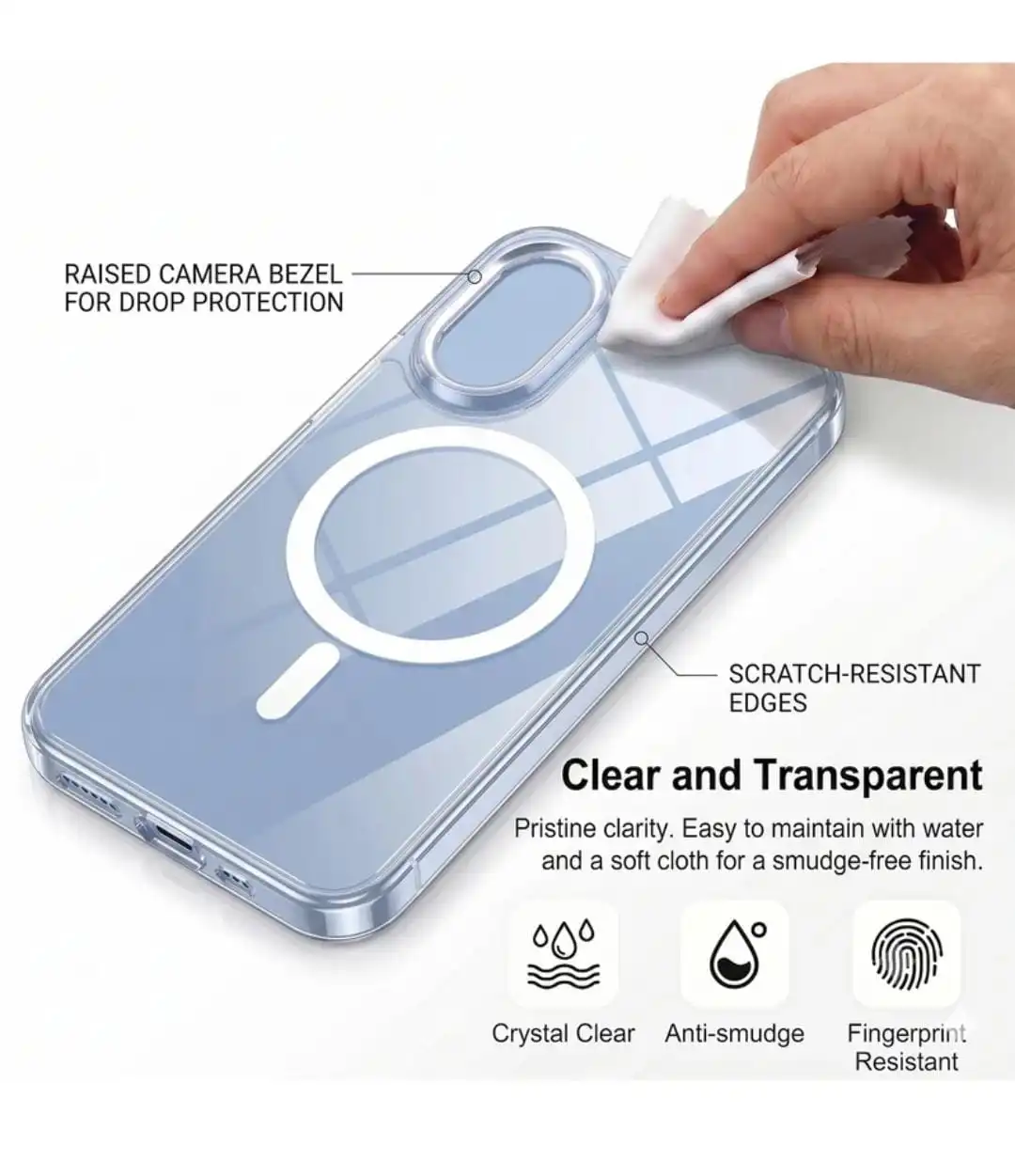iPhone 18 Transparent Magnetic Mobile Back Cover.