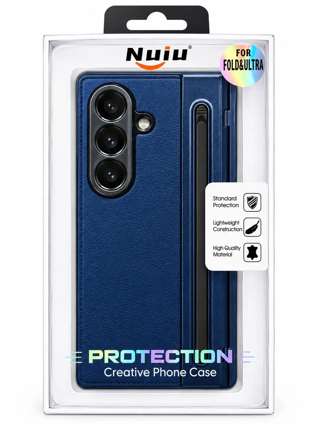 Premium Gold Leather Texture Back Cover for Samsung Galaxy Z Fold Series.