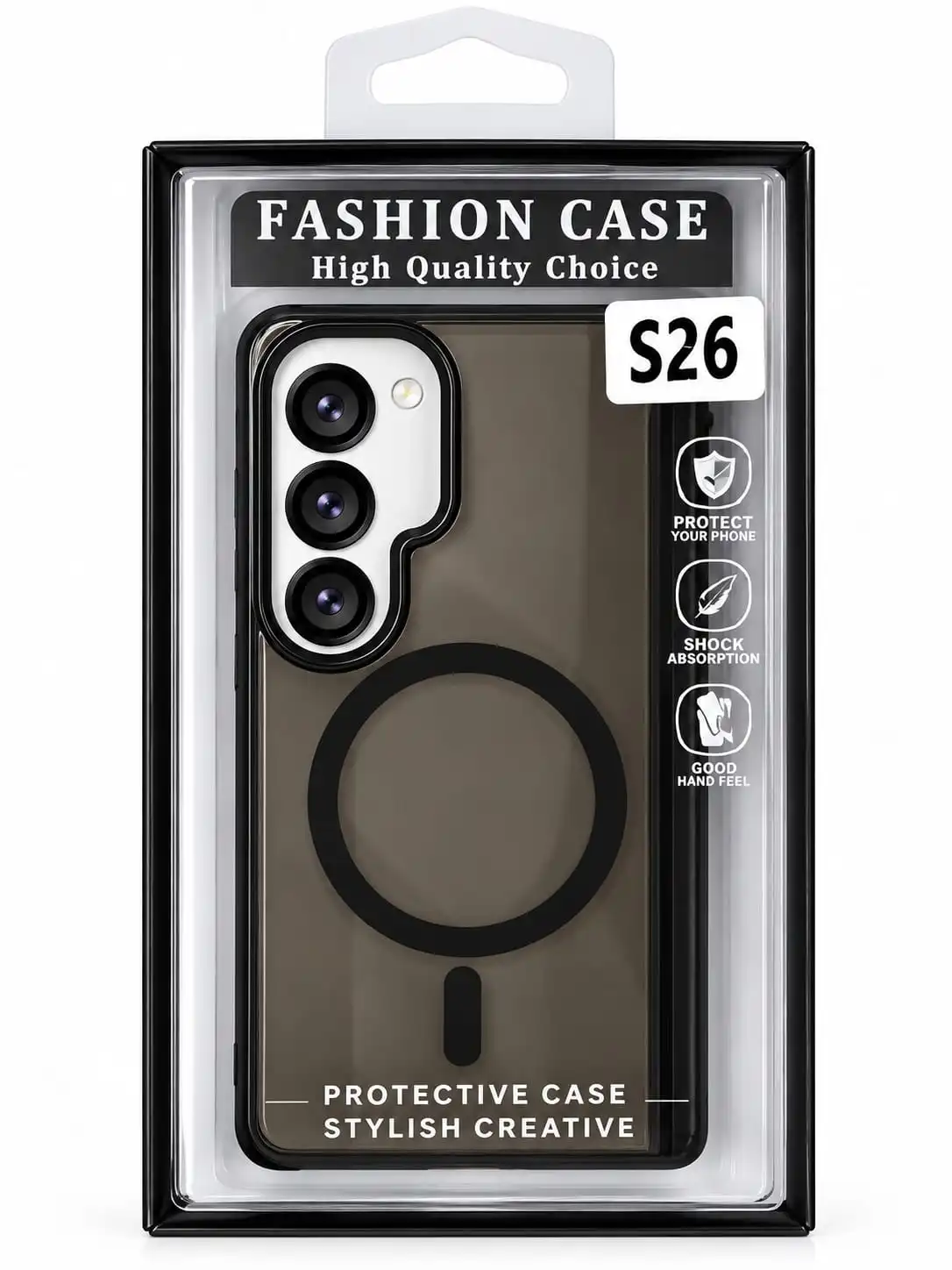 Samsung S26 Magnetic Protective Back Cover – Smoke Grey.