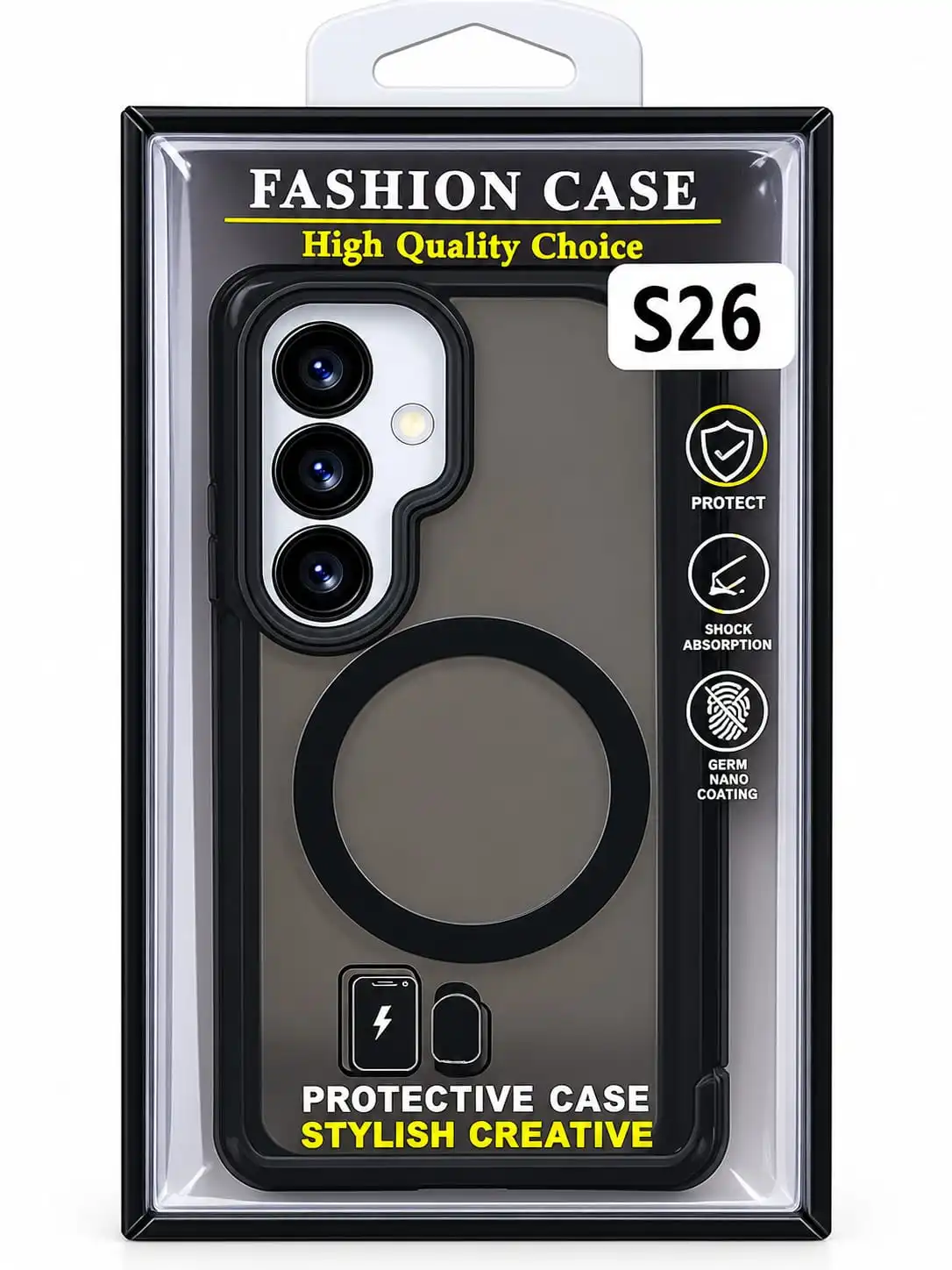 Samsung S26 Magnetic Protective Back Cover – Smoke Grey.