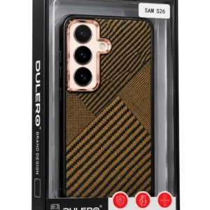 DULERO Premium Designer Back Cover for Samsung Galaxy S26 – Black & Golden.