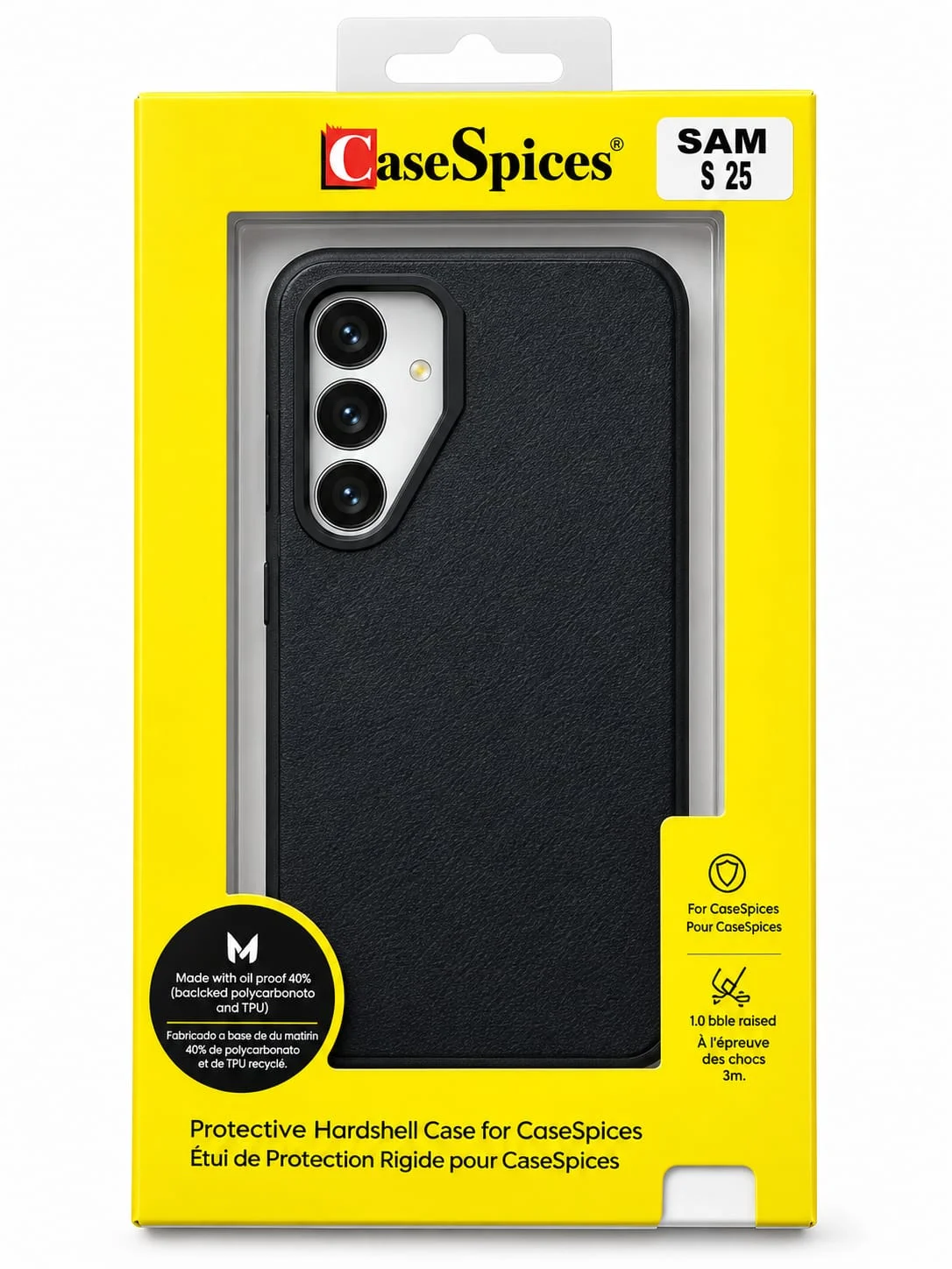 CaseSpices Premium Black Hard Shell Back Cover for Samsung Galaxy S25.