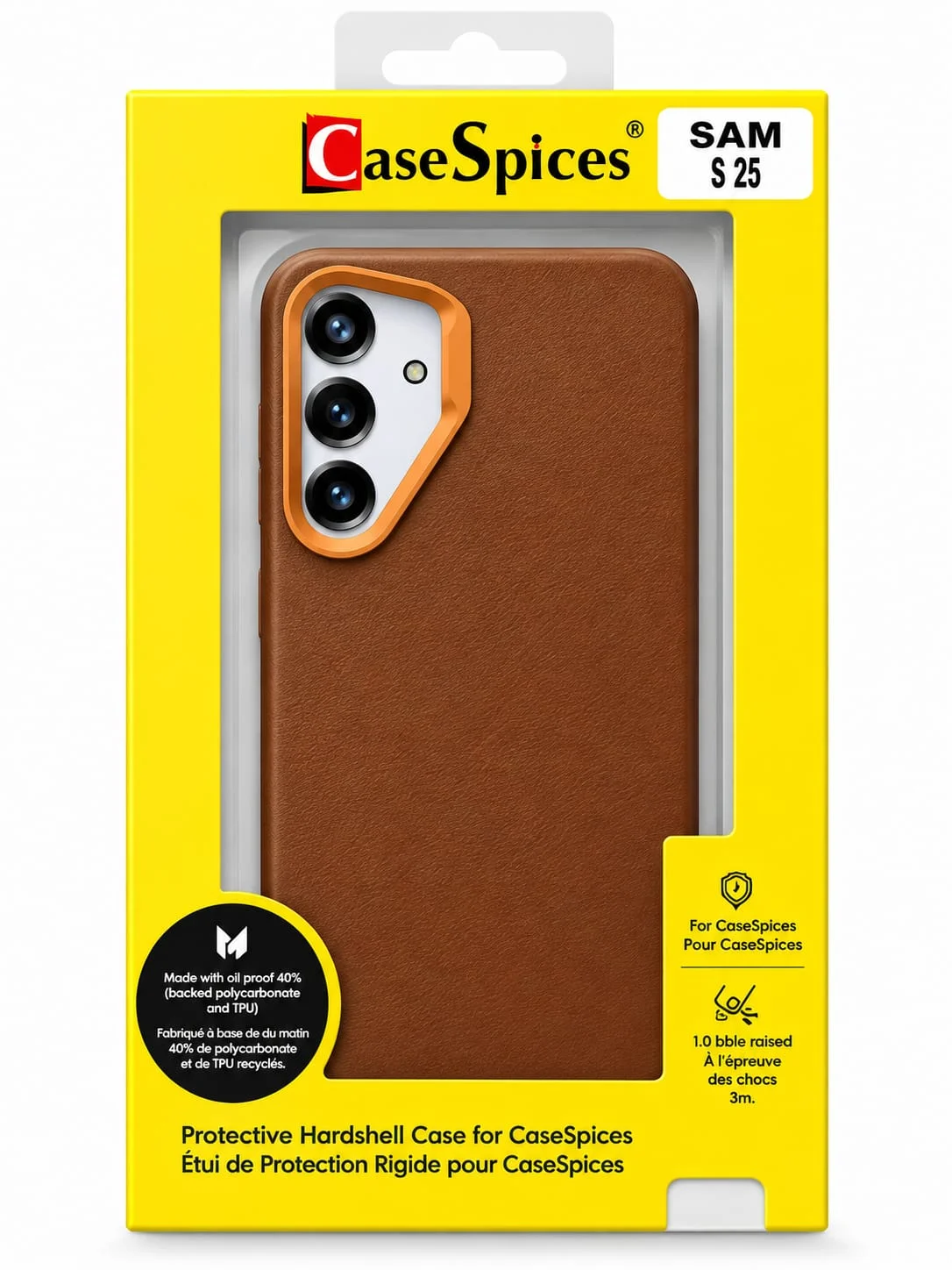 CaseSpices Premium Black Hard Shell Back Cover for Samsung Galaxy S25.