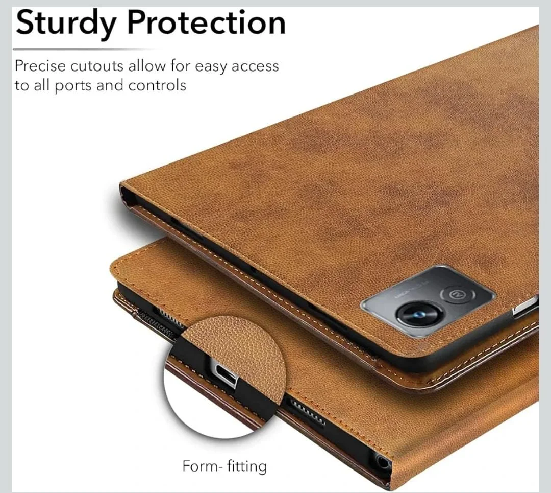 Flip Cover Folio Cover for Realme Pad X 11 Inch RMP2107/P2108 (PU Leather | Multi-Angle Smart Stand | Card Storage Slots | Lather Back Pouch)