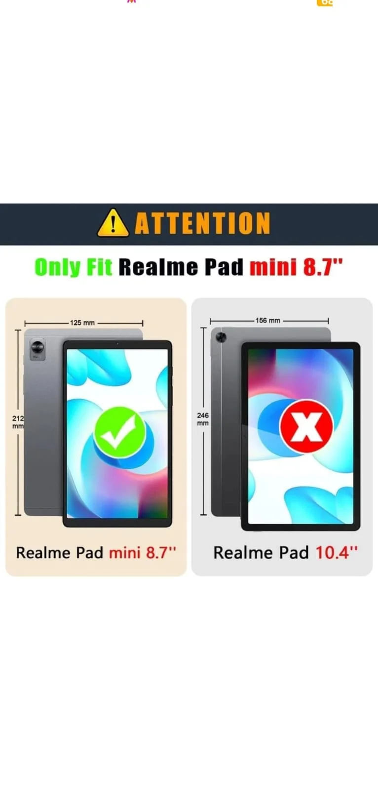 Realme Pad Mini (8.7 inch) Flip Cover | Leather Finish | 360 Degree Rotate Back Cover | Shockproof Back Cover Case for Realme Pad Mini (8.7 inch) (Black)