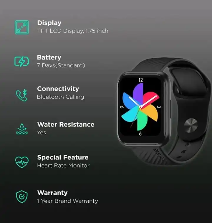 Noise Vision Buzz with 1.7'' AMOLED Always On Display.