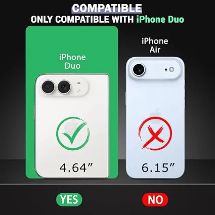 Shockproof Ultra-Hybrid Back Cover Case for iPhone Duo Compatible with MagSafe | 360° Protection | Crystal Clear Hard Cover Case for iPhone Duo (PC & TPU, Transparent Bumper)