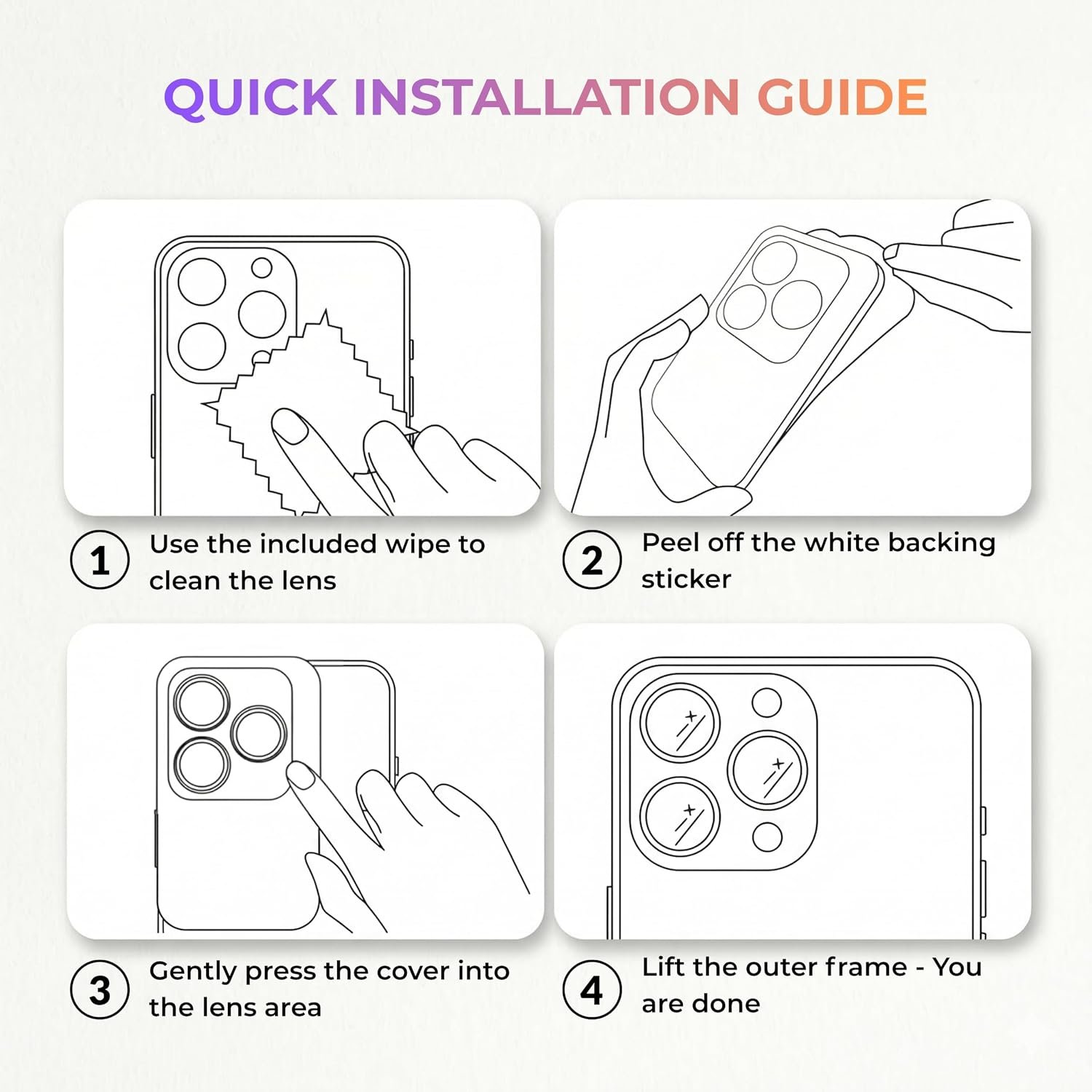 Camera Lens Protector for iPhone 13 Pro/13 Pro Max, 9H Tempered Glass, AR+AF Anti-Fog, Scratchproof, Waterproof, 95%+ Trancperancy.