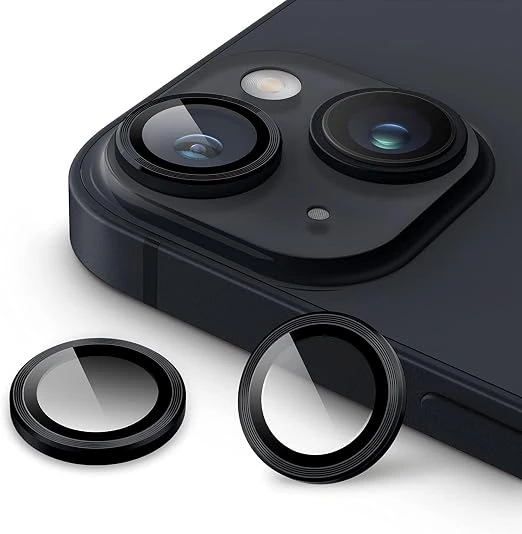iPhone 15/15 Plus/14/14 Plus Camera Lens Protector, 2 Pack, Black.